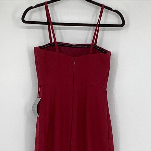 NEW! Dessy Collection Size 0 Spaghetti Strap Jumpsuit Burgundy $263 msrp J4-2 - Picture 9 of 10